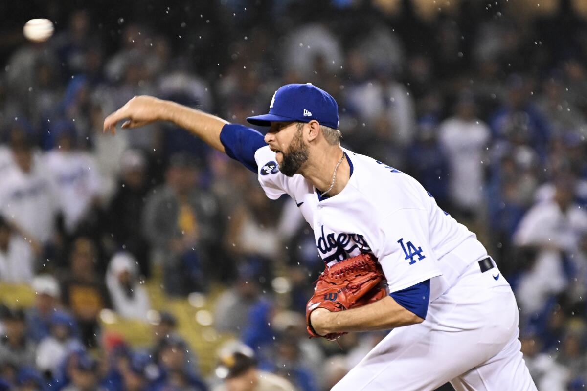 Dodgers relief pitcher Chris Martin delivers during the ninth inning of a 5-3 win over the San Diego Padres.