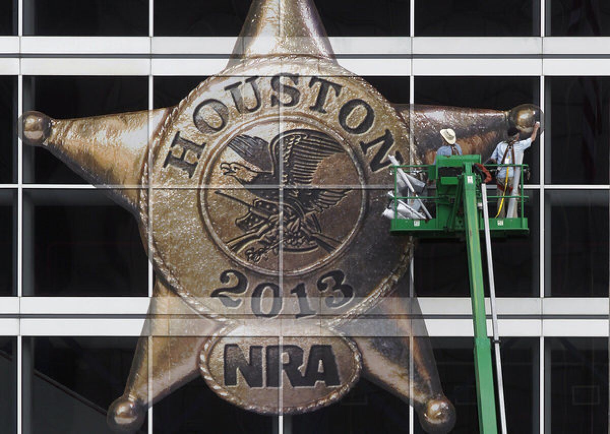 The George R. Brown Convention Center in Houston is prepared for the annual convention of the National Rifle Assn. The event, which begins Friday, is expected to draw more than 70,000 people.
