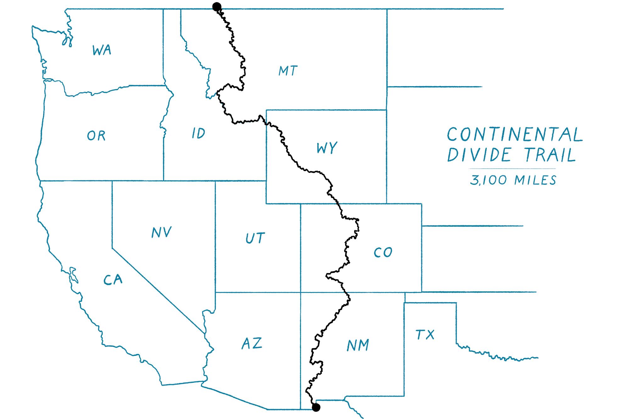 Continental Divide Trail map