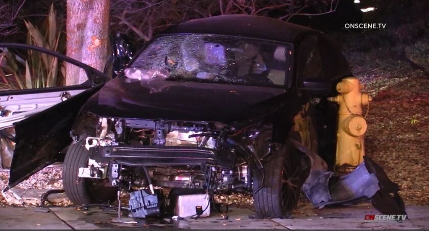 Car heavily damaged from Chula Vista crash