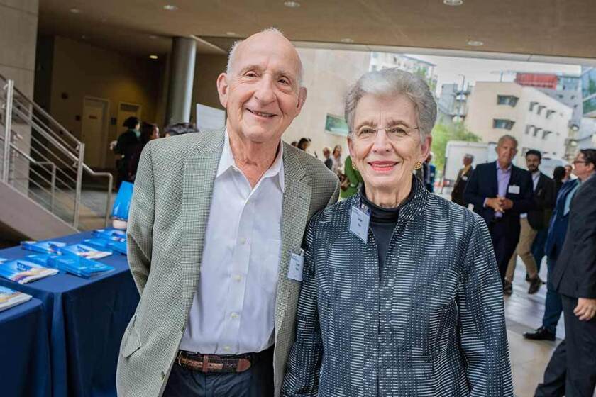 Ernest Rady, founding donor of the Rady School and his wife, Evelyn at the Robert S. Sullivan Center for Entrepreneurship & Innovation center’s dedication on May 8.
