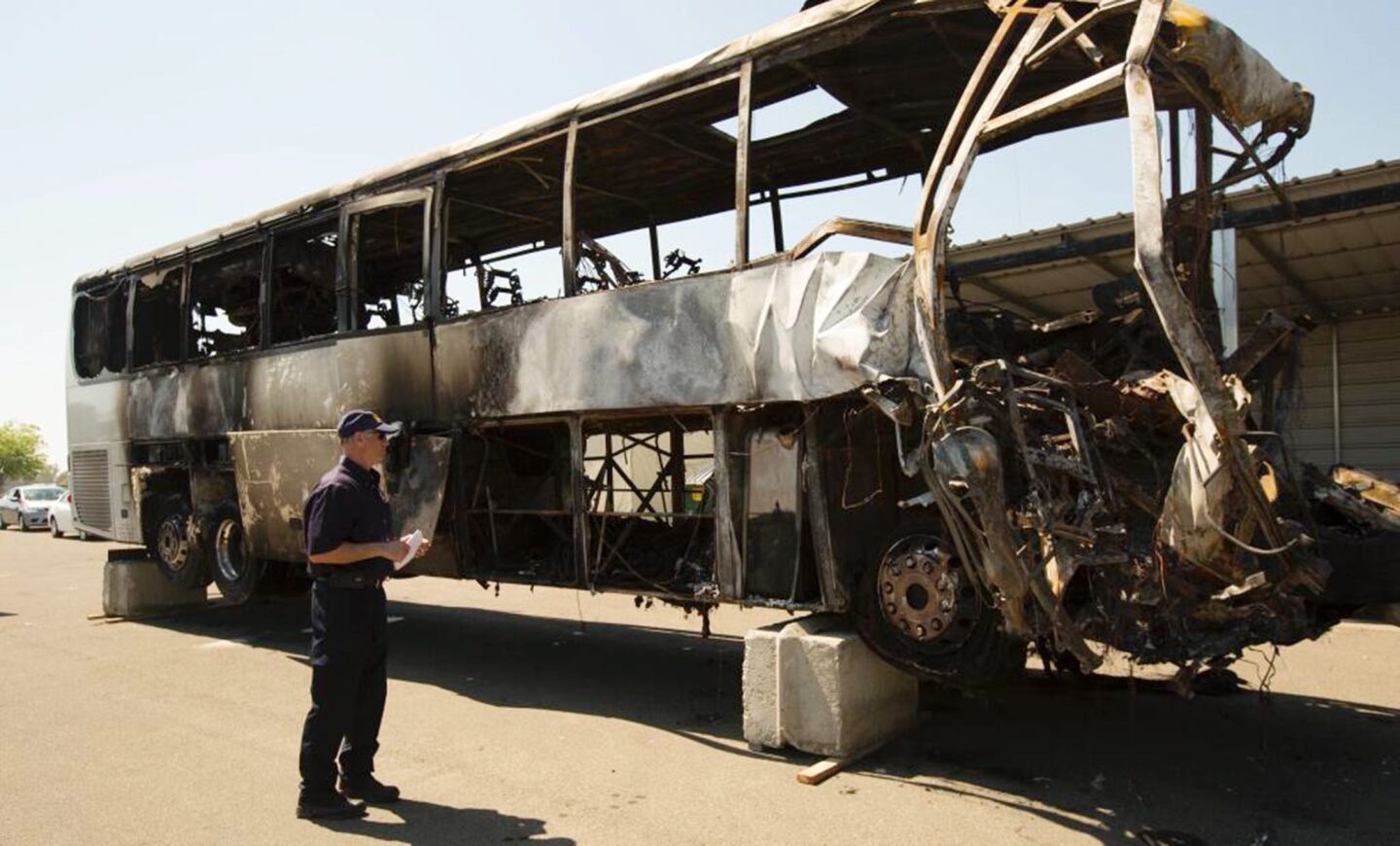 Bus crash wreckage