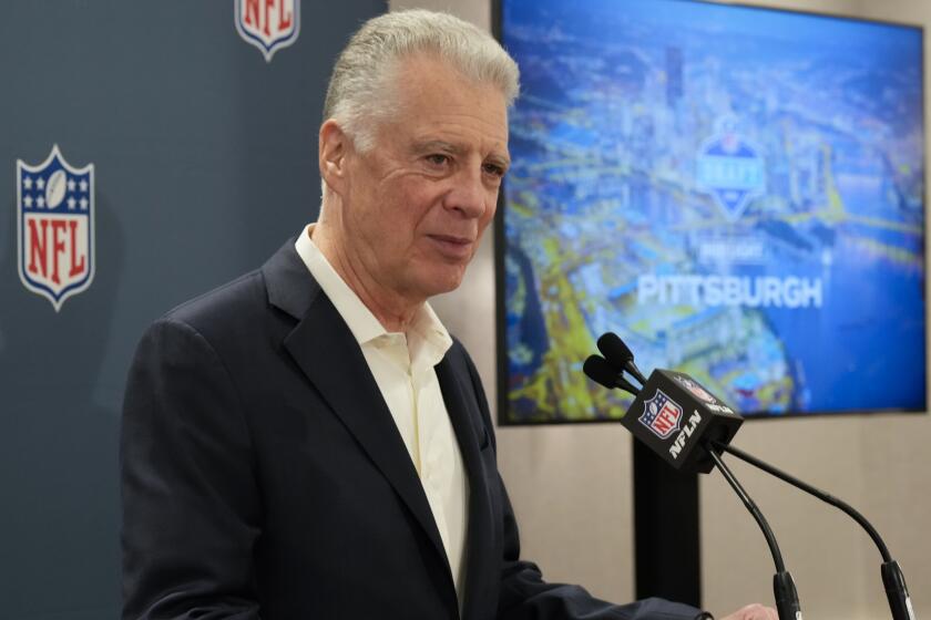 Pittsburgh Steelers owner Arthur Rooney II speaks during news conference at the NFL football owners spring meetings Wednesday, May 22, 2024, in Nashville, Tenn. The league announced that Pittsburgh will host the 2026 NFL Draft. (AP Photo/George Walker IV)