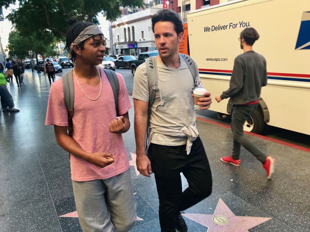 Dimitri Dunn in Hollywood with his mentor, Christian Lopez.