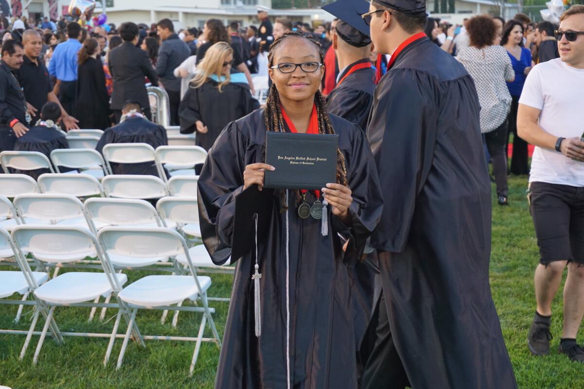 India Thompson performed a poem at her Verdugo HIlls High School graduation. (Courtesy of India Thompson)