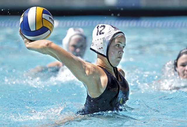 Newport Water Polo Foundation Presley's Pender (12) shoots during a USA Water Polo Junior Olympics game against Standford Red Thursday.