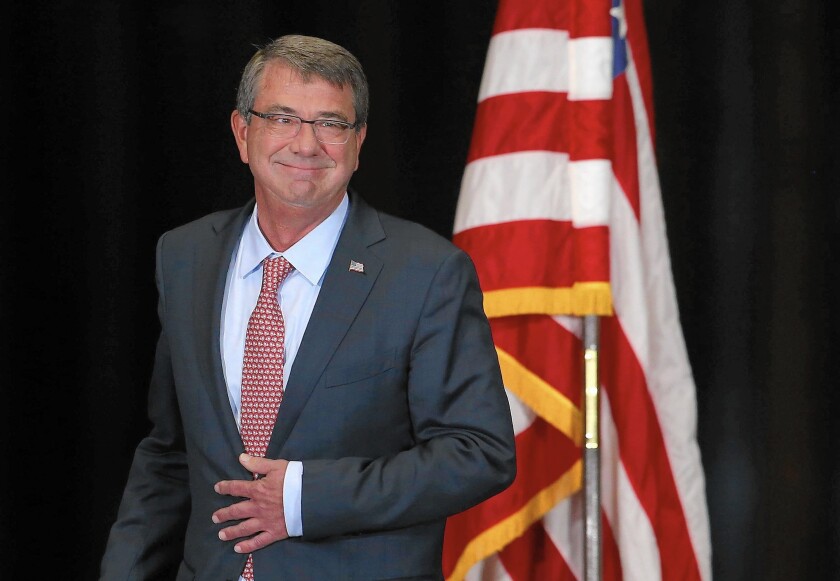 Defense Secretary Ashton Carter, shown in Moutain View, Calif., says the military needs to boost its cyberdefenses. “We're not doing as well as we need to do in job one in cyber, which is defending our own networks,” he said.