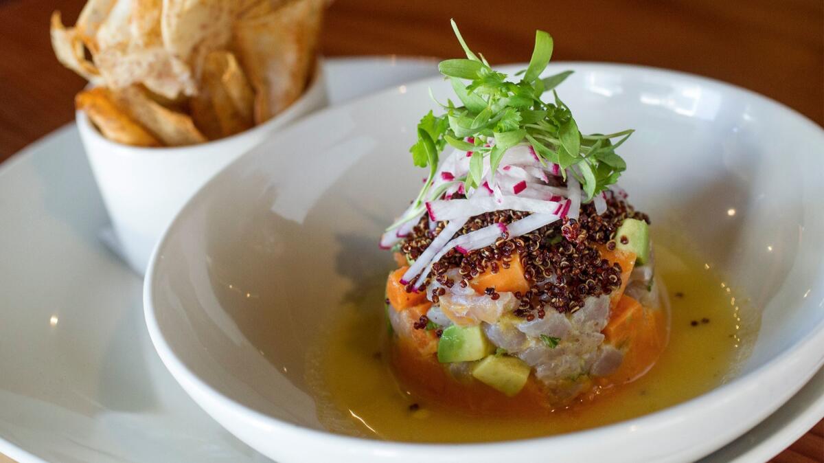 A ceviche dish at Lido Bottle Works in Newport Beach.