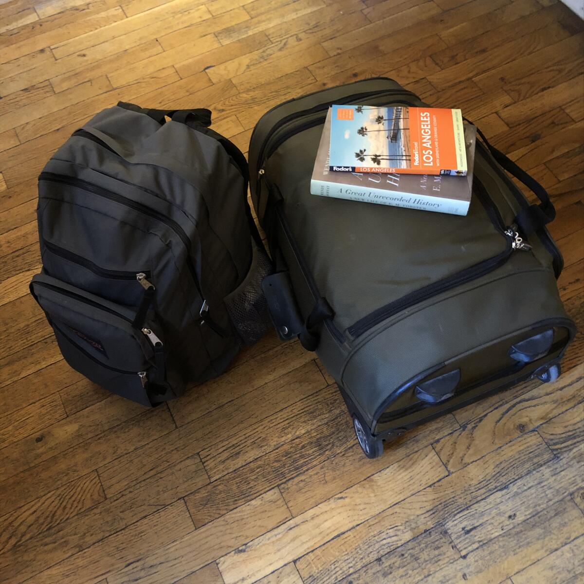 The key to moving from Airbnb to Airbnb is traveling light. For six months, the author lived out of a small suitcase and a large backpack.