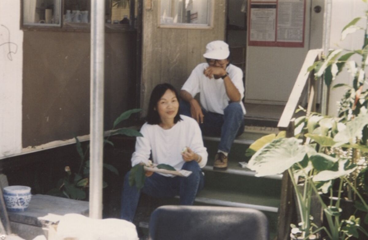 Poet Du Tu Le is pictured with his wife Tuyen Phan.