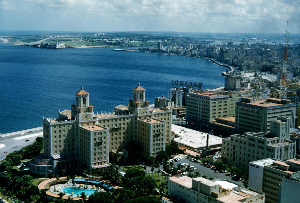 The Hotel Nacional de Cuba, on Havana's Malecón, circa 1959 and on April 18, 2015.