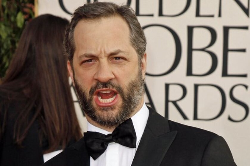 "Girls" exec producer Judd Apatow on the Golden Globes red carpet Sunday.