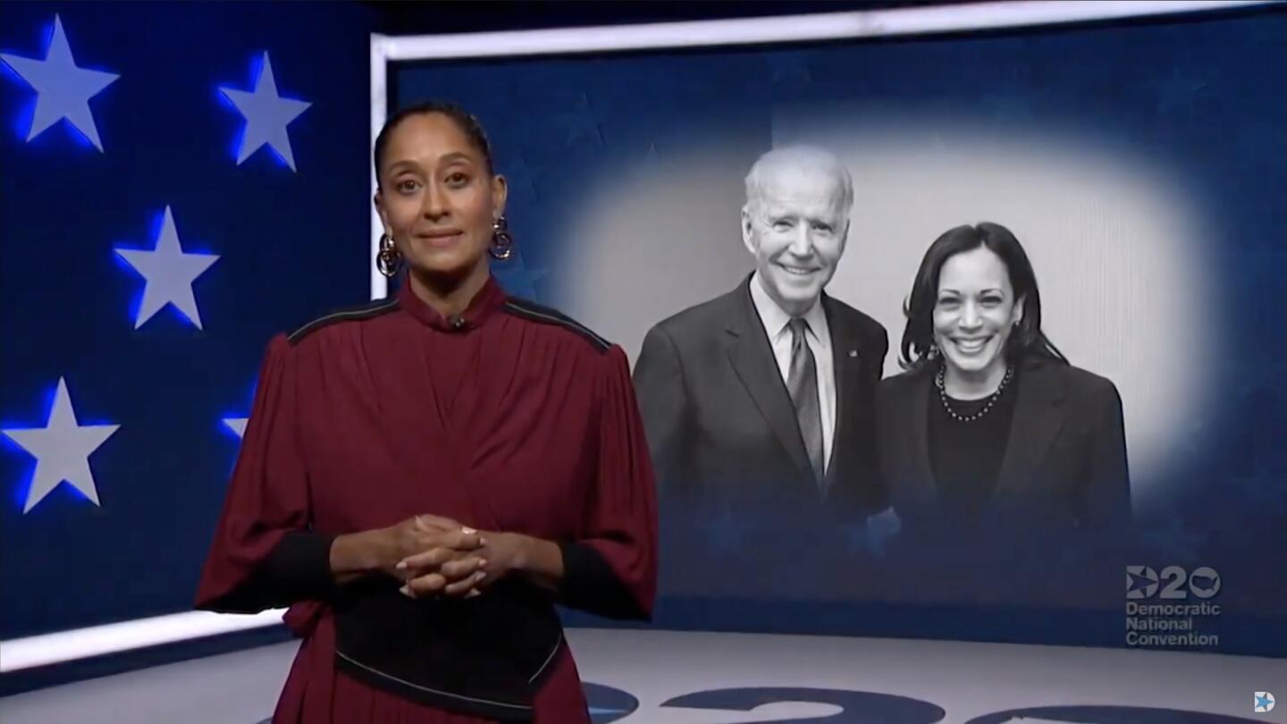 Actress and activist Tracee Ellis Ross addresses the convention.