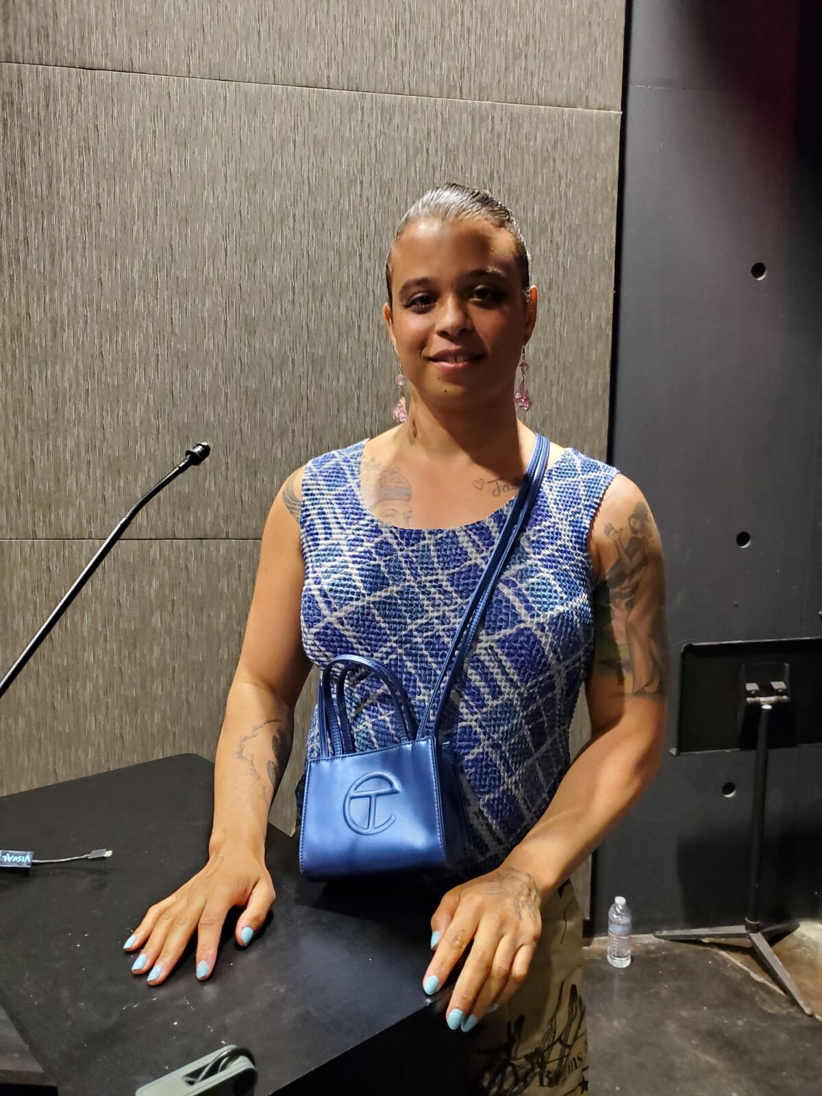 Filmmaker and activist Tourmaline is pictured after her talk April 6 at UC San Diego in La Jolla.