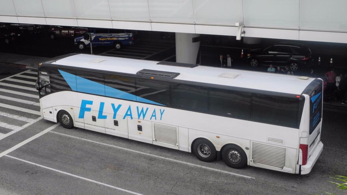 The FlyAway bus, one of the best deals around for transportation to the airport.
