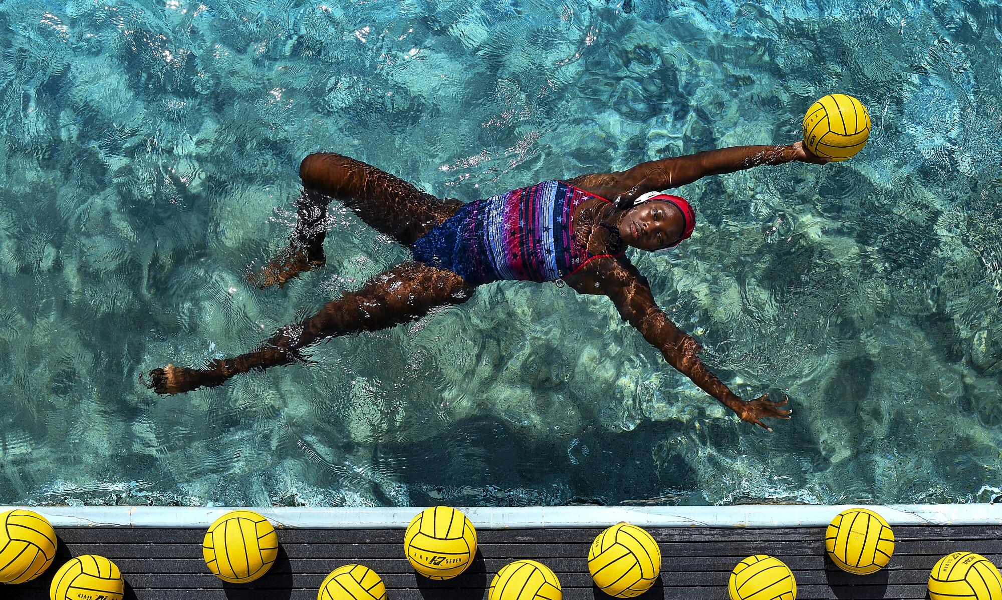 Ashleigh Johnson is photographed at the Joint Forces Training Base in Los Alamitos.