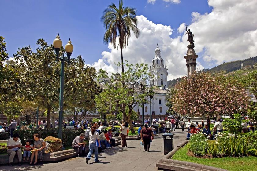 Independence Square is in the heart of Old Quito.
