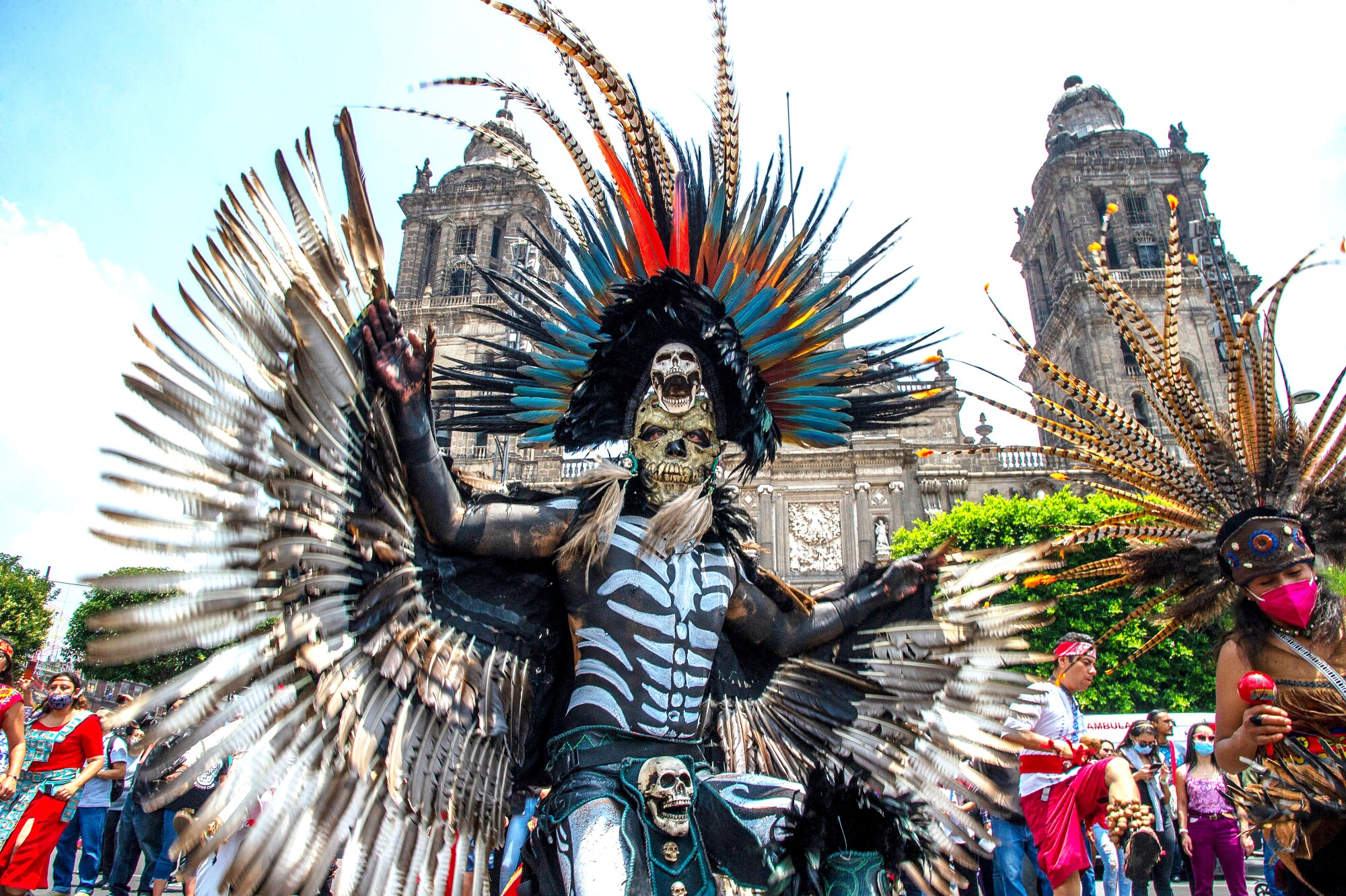 Indigenous people take part in the celebration of the 500-year anniversary of the last day of domain