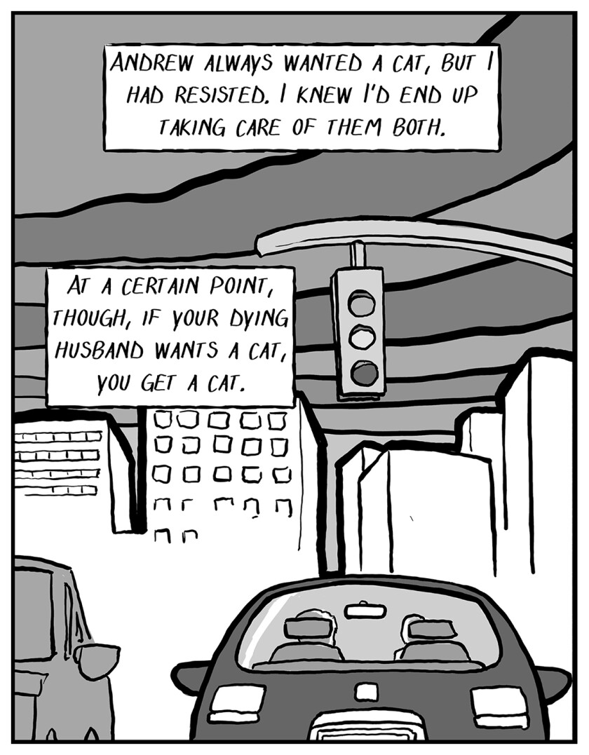 Illustration of a car in a cityscape