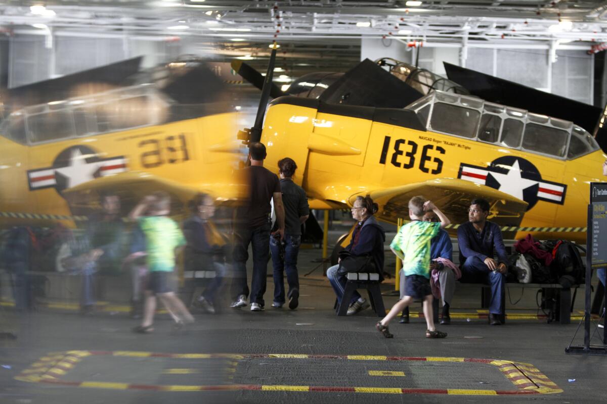 One of the aircraft featured at the USS Midway Museum in San Diego.