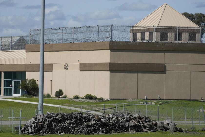 FILE - The Federal Correctional Institution is shown in Dublin, Calif., Monday, March 11, 2024. The federal Bureau of Prisons will go to trial next year over claims it allowed an environment where guards at a now-shuttered California prison sexually abused incarcerated women, a judge ordered Wednesday, May 22, 2024. (AP Photo/Jeff Chiu, File)