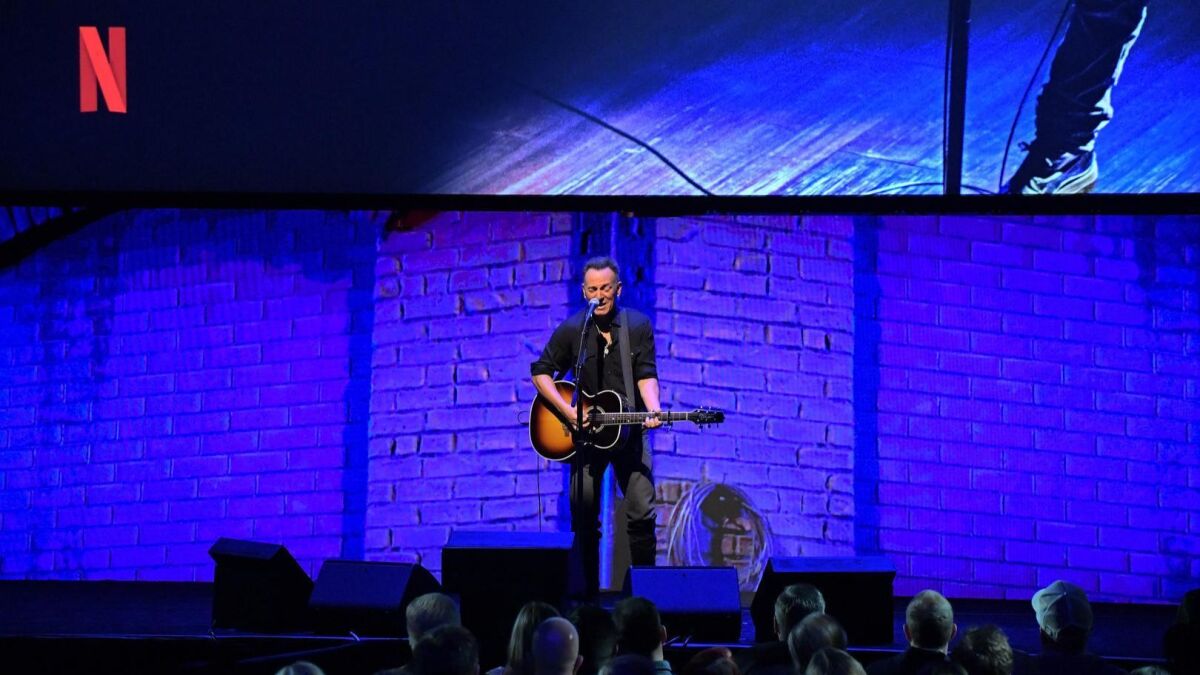 Bruce Springsteen performs at an invite-only Emmy event.