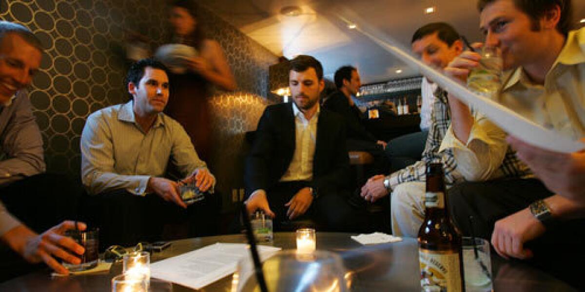 Patrons in the upper lounge area at Bond Street restaurant, which is located in the Thompson Beverly Hills Hotel.