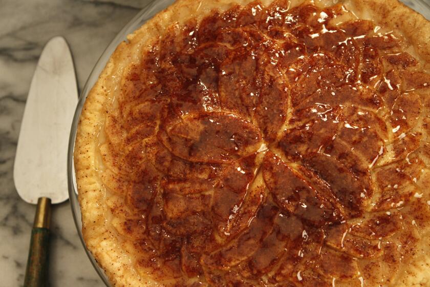 Thin-crusted apple tart. Recipe here.