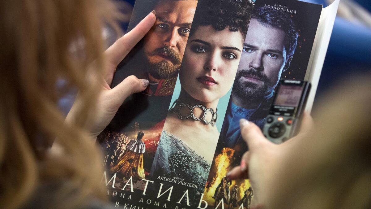 "Matilda" has drawn violent blowback from hard-line religious conservatives who oppose the film's depiction of a love affair between future Czar Nicholas II and a teenage ballerina.