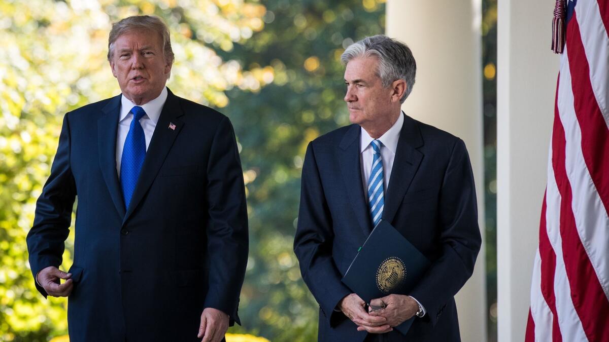 President Trump dined with Federal Reserve Chair Jerome Powell at the White House on Monday. Powell told the president that the central bank will continue to set interest rates "based solely on careful, objective and non-political analysis," according to the Fed.