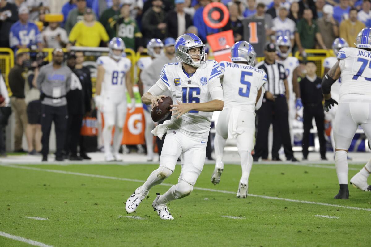 Detroit Lions quarterback Jared Goff during a game against the Green Bay Packers.
