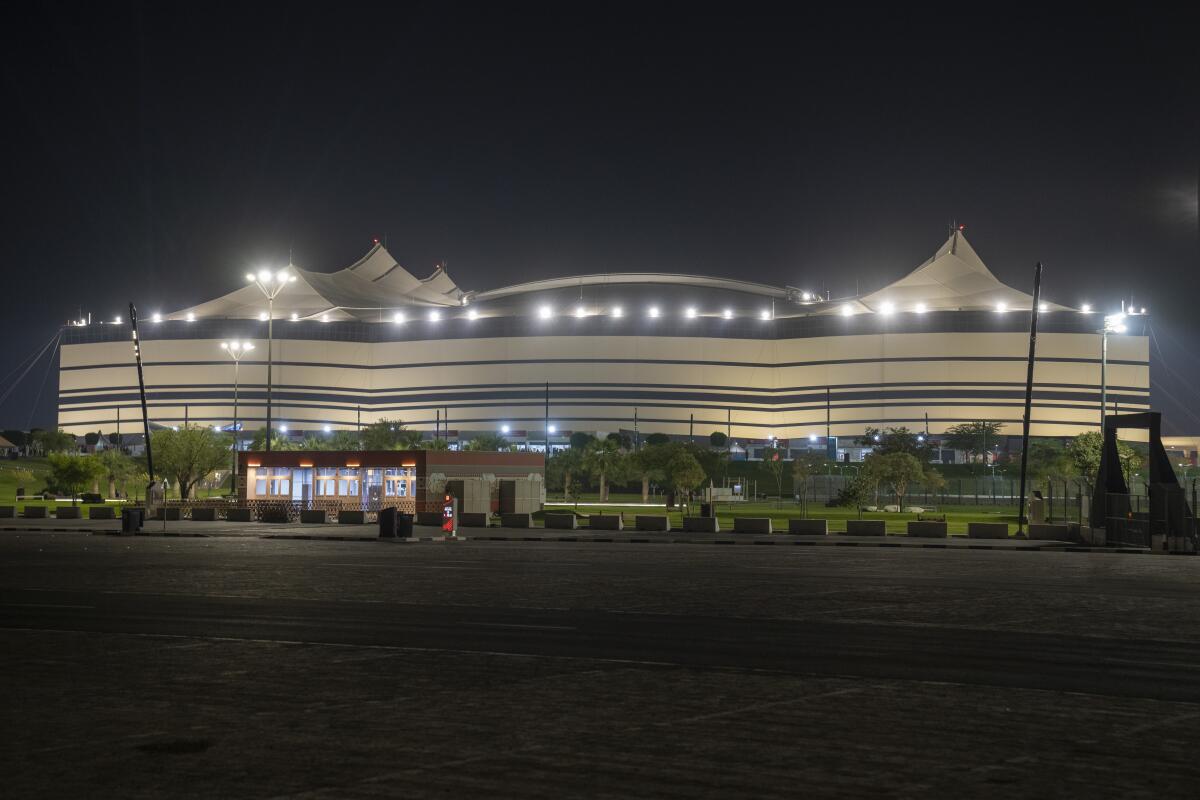 Al Bayt Stadium in Al Khor, Qatar.