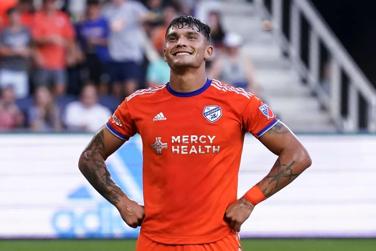 El delantero del FC Cincinnati Brandon Vázquez 