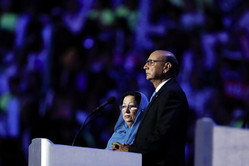 Khizr and Ghazala Khan at the Democratic National Convention.