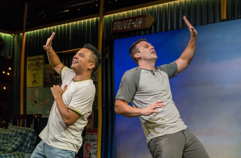 Shaun Tuazon (left) and Michael Louis Cusimano in Diversionary Theatre's "Girlfriend."