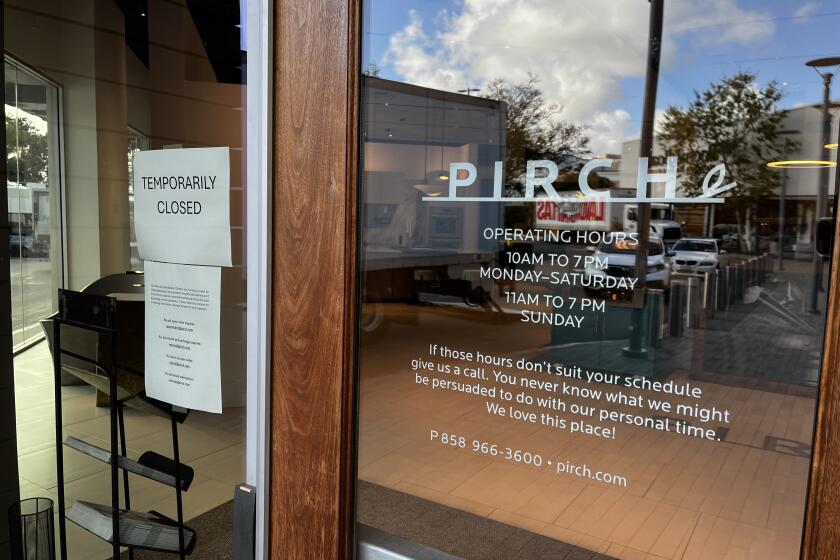 Pirch's shuttered front door on March 29.