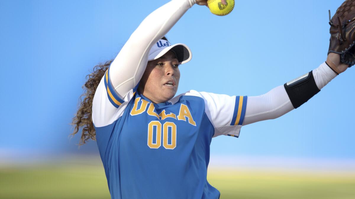 UCLA's Rachel Garcia delivers a pitch during a game against Ole Miss in February.