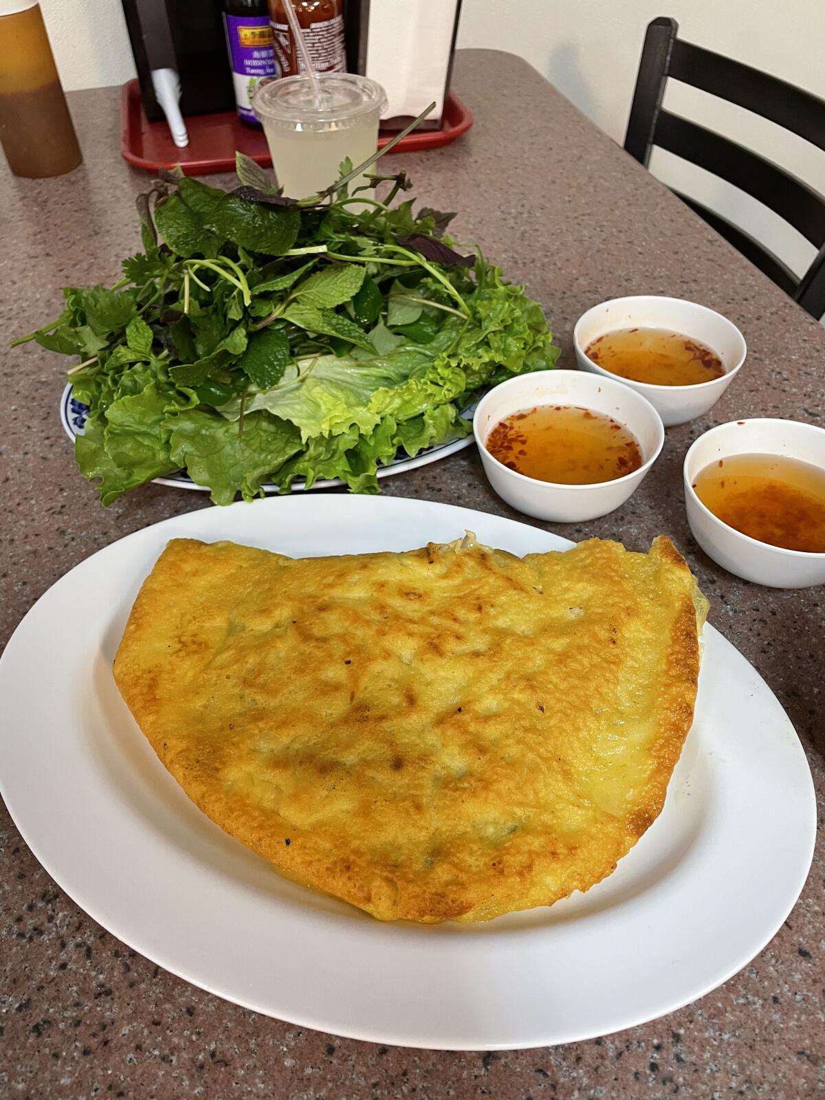 Banh xeo at Van's Restaurant in Garden Grove.