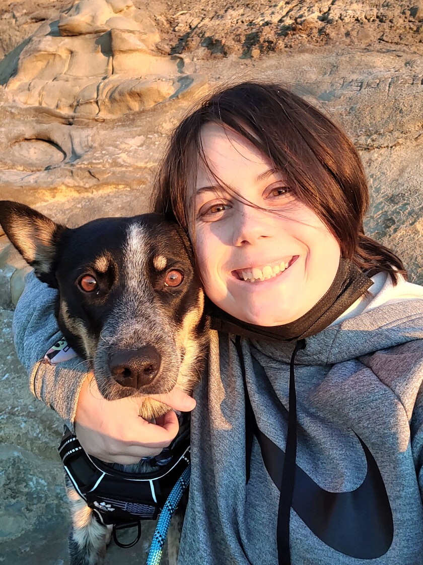 Meeka (with owner Teresa Perry in La Jolla) is up for the American Humane Hero Dog Award in the service dog category.