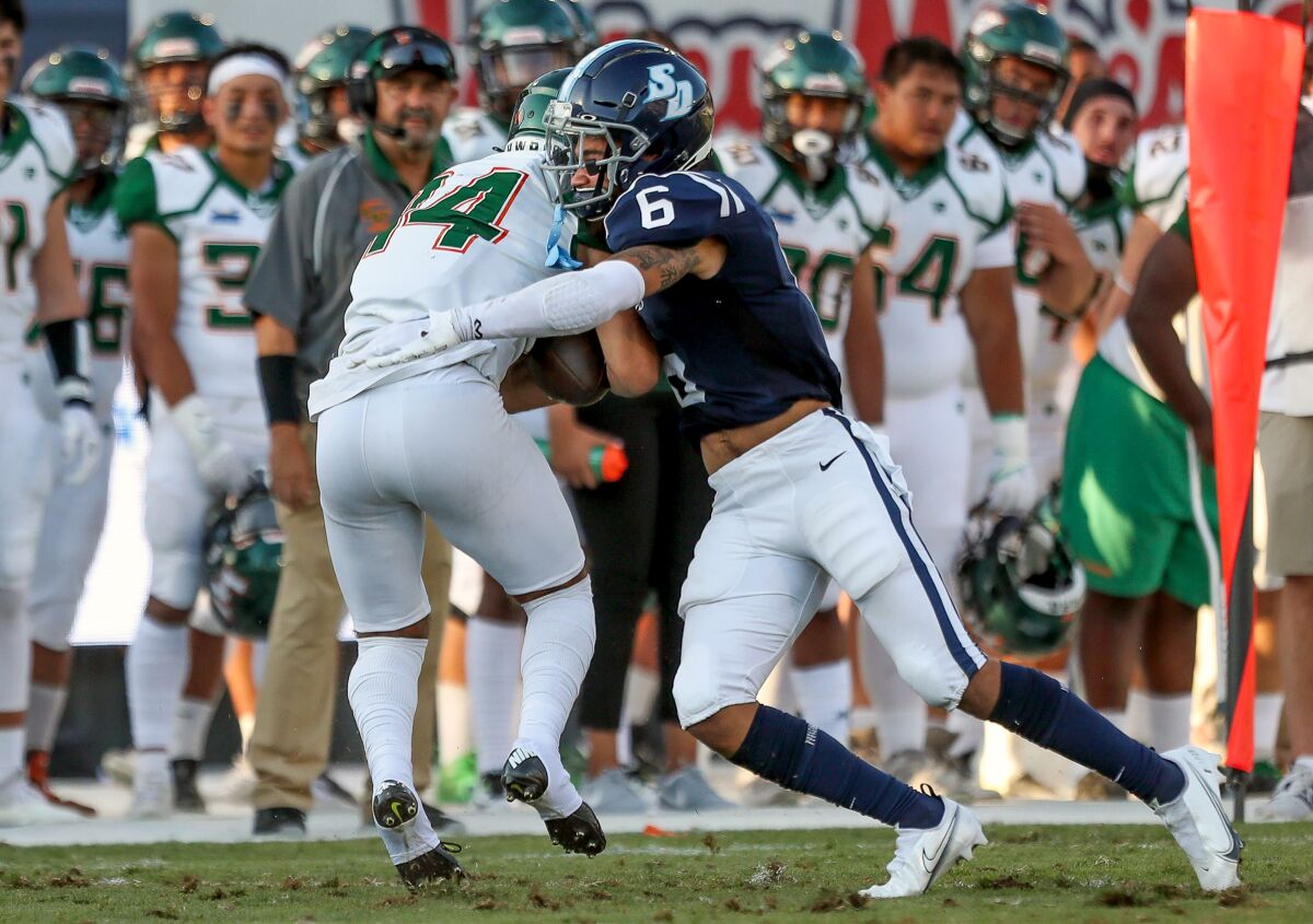 University of San Diego safety Hunter Nichols wants to play football as long as he can.