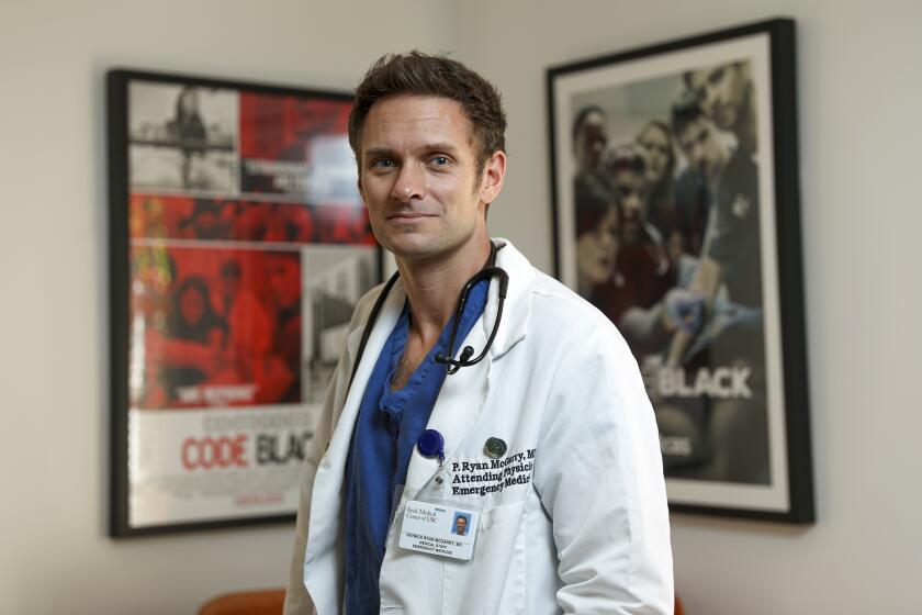 LOS ANGELES, CA - MARCH 21, 2020 - Ryan McGarry, M.D., is an emergency room doctor at USC Keck Medical Center and producer of a documentary "Pandemic" on Netflix about the dangers of coronavirus like epidemic. (Irfan Khan / Los Angeles Times)