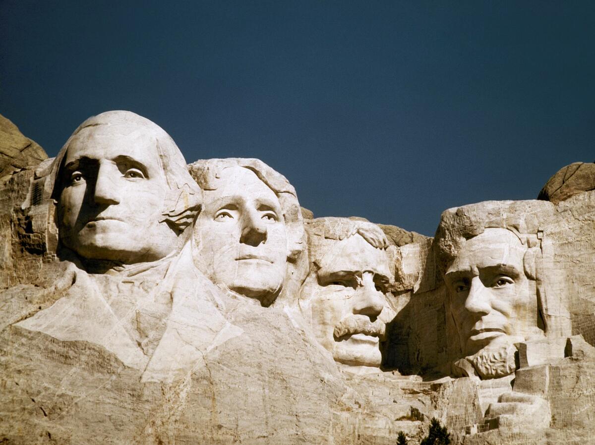 A close-up of Mt. Rushmore