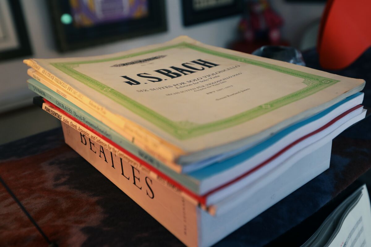 A stack of music.