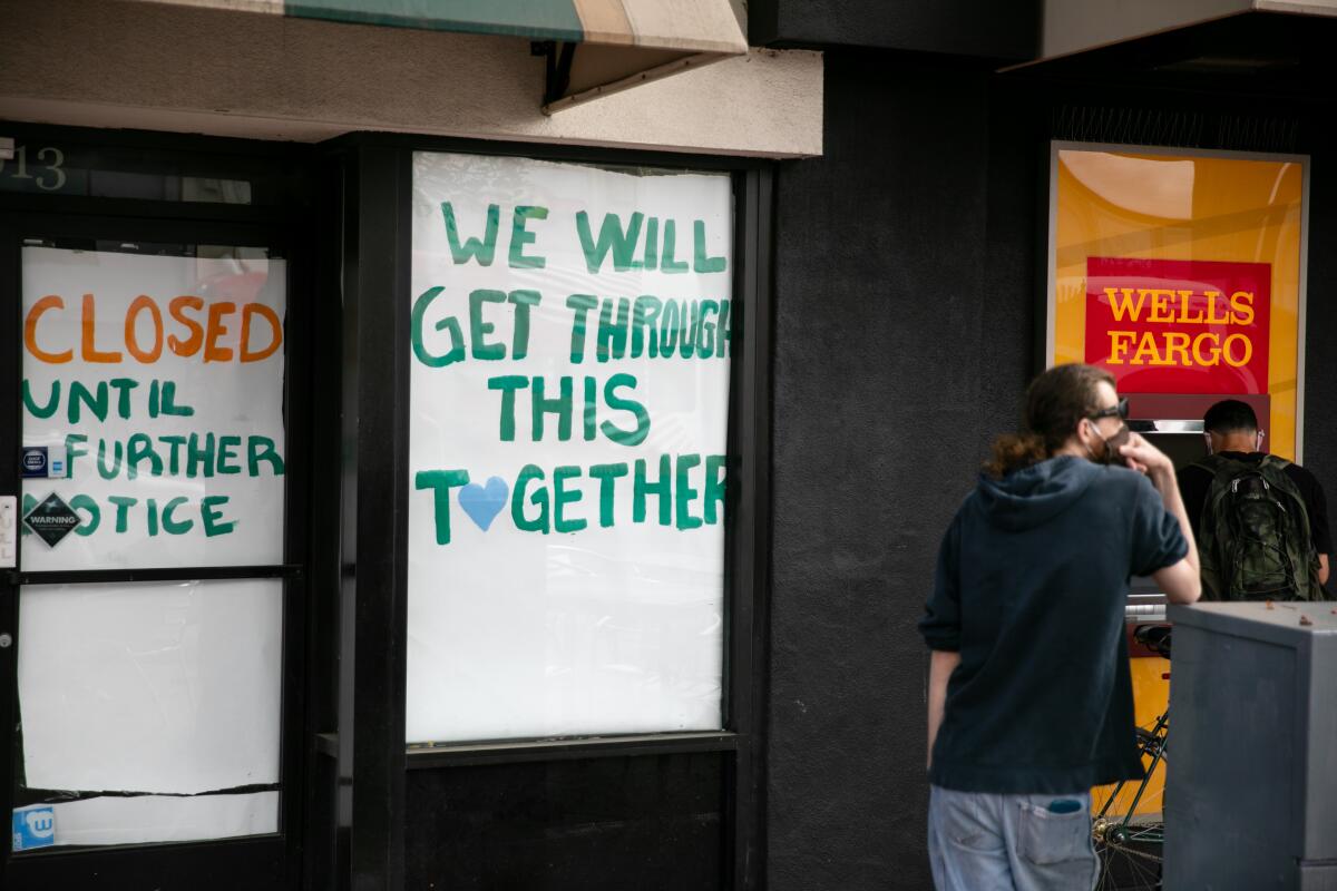 A closed boutique in San Diego last May.
