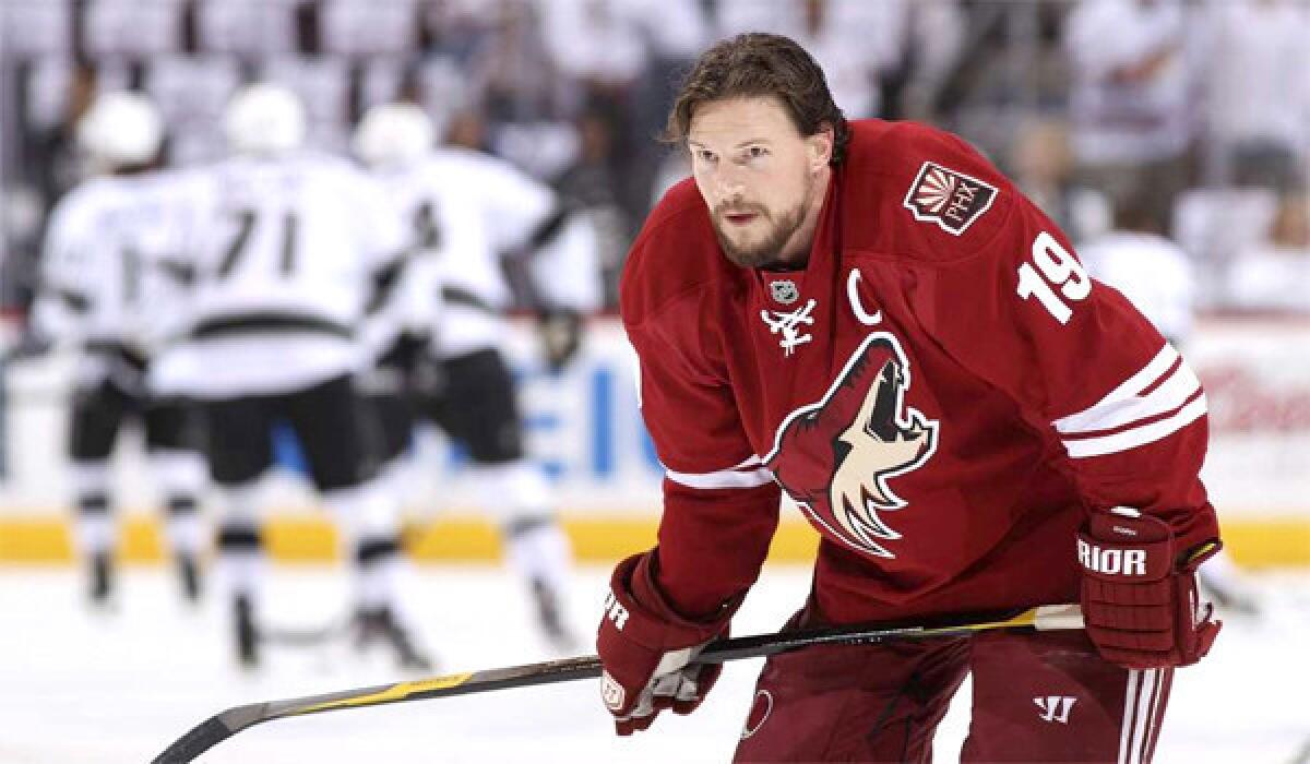 Coyotes captain Shane Doan is a game-time decision when his team comes to Los Angeles on Thursday, but Kings Coach Darryl Sutter said Phoenix "looked fine" in a victory over the Calgary Flames without him.