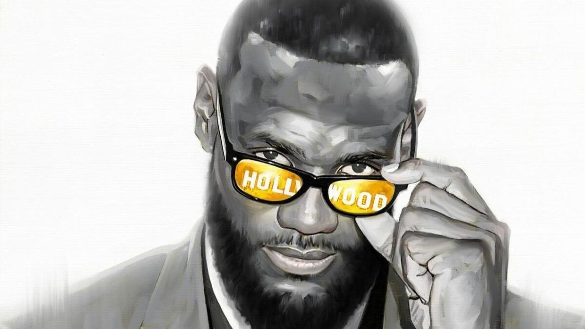 Portrait illustration of LeBron James.