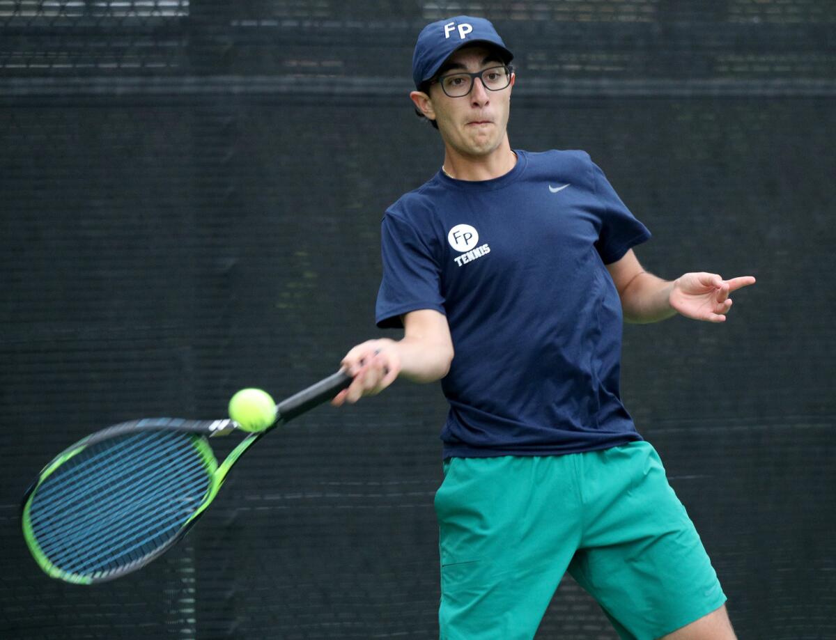 Andrew Megerdichian is a key returner this season for the Flintridge Prep boys' tennis team.