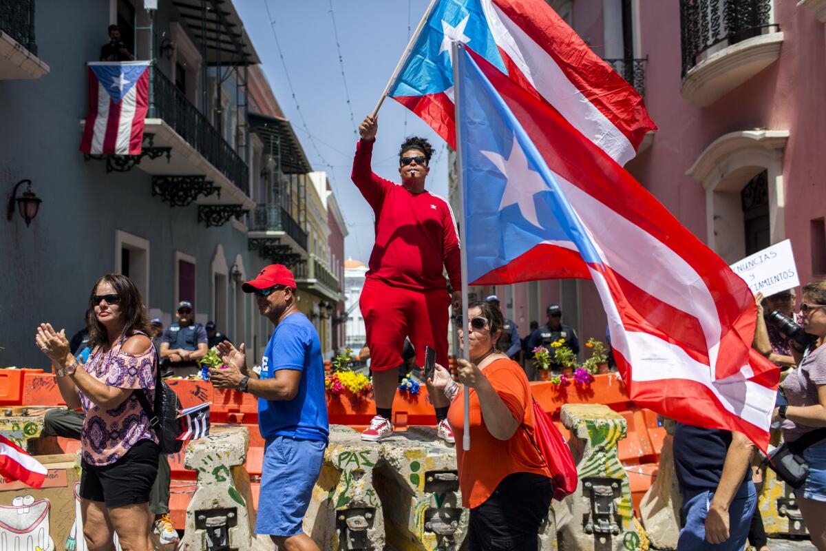 Protesters in San Juan, Puerto Rico