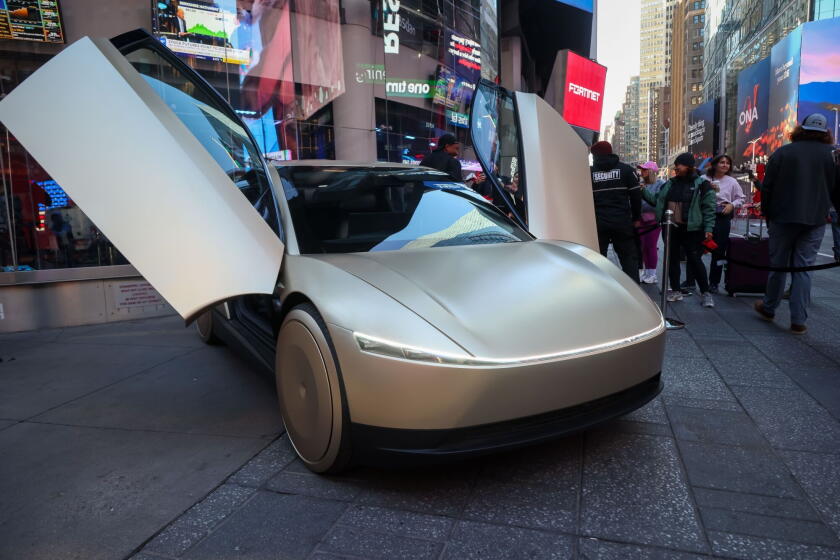 A Tesla Cybercab prototype in October 2025.