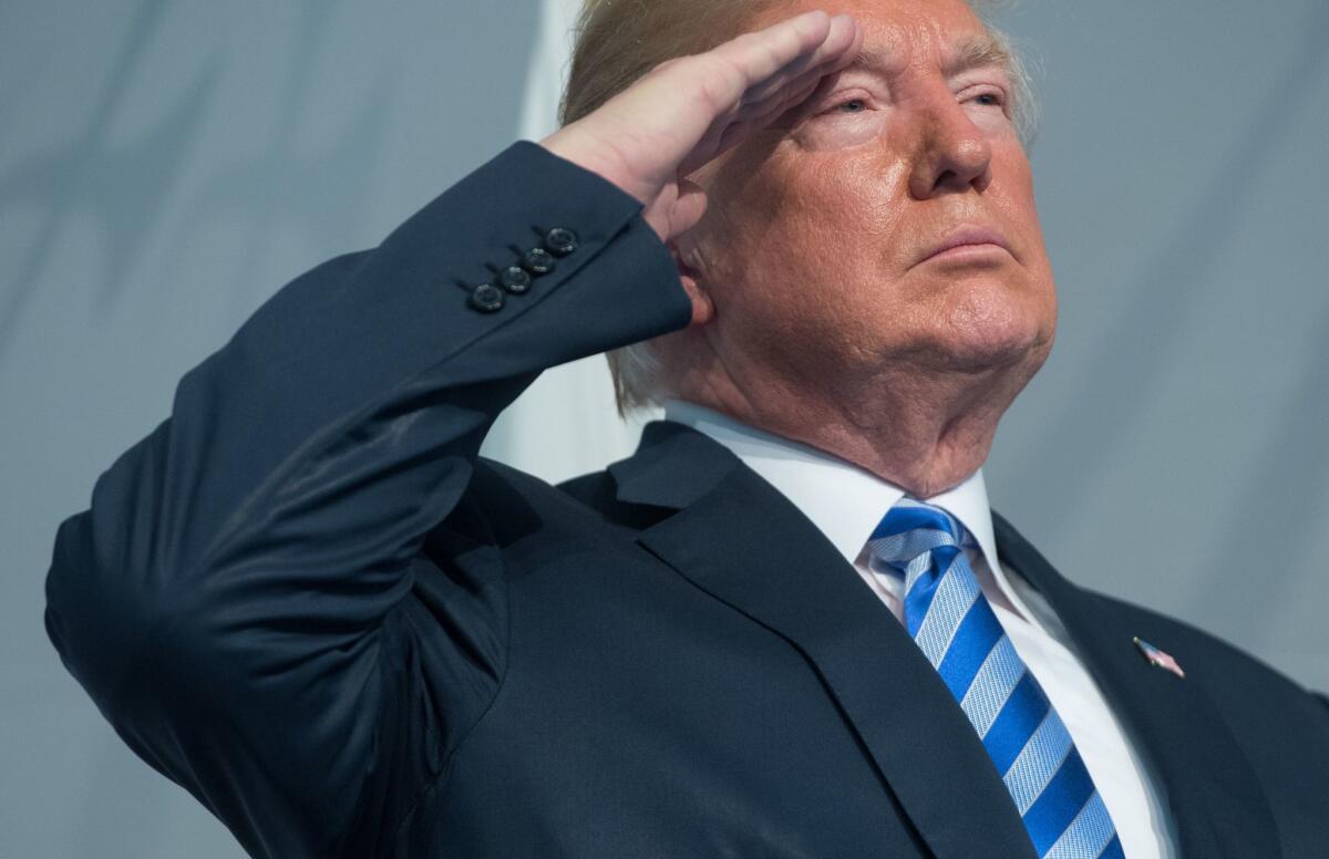 President Trump at a U.S. Coast Guard ceremony in Washington.